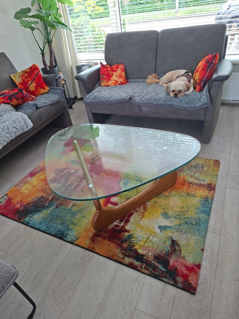 Mooie salontafel, Gebruikt, 100 tot 150 cm, Glas, Overige vormen