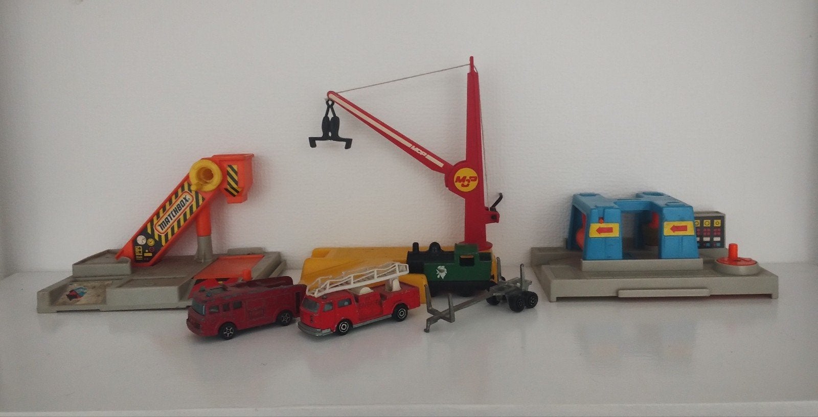Matchbox set compleet, Hobby en Vrije tijd, Modelauto's | 1:50, Gebruikt, Hijskraan, Tractor of Landbouw, Matchbox, Ophalen of Verzenden