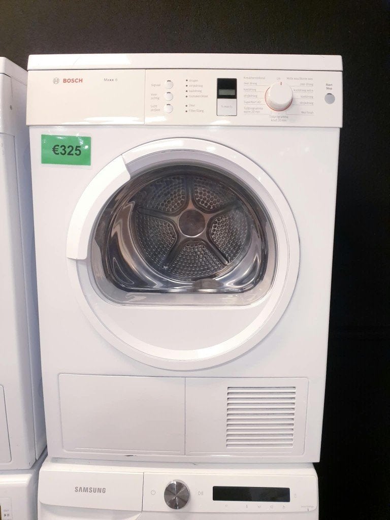 lucht afvoerdroger Bosch 8kg INC GARANTIE, Ophalen, 1200 tot 1600 toeren, Minder dan 85 cm, Handwasprogramma