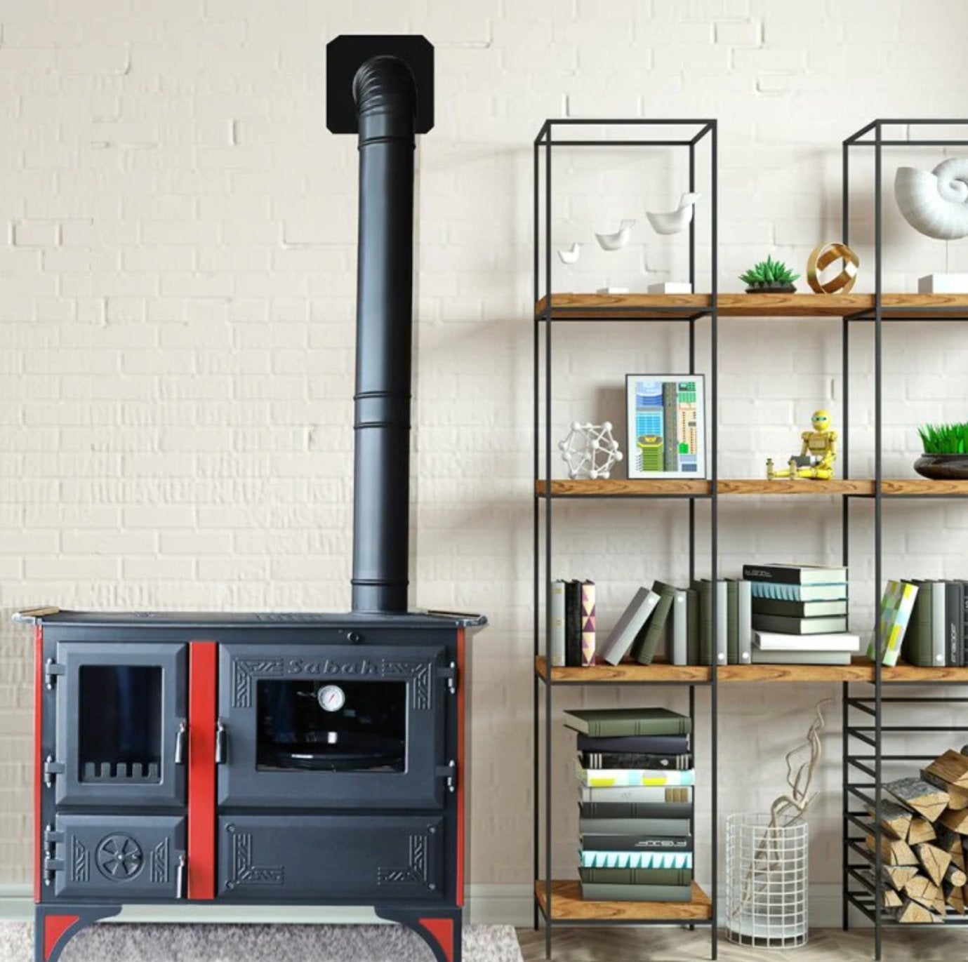 S105K Sabah Luxe Gietijzeren Houtkachel met Oven, Ophalen, Nieuw