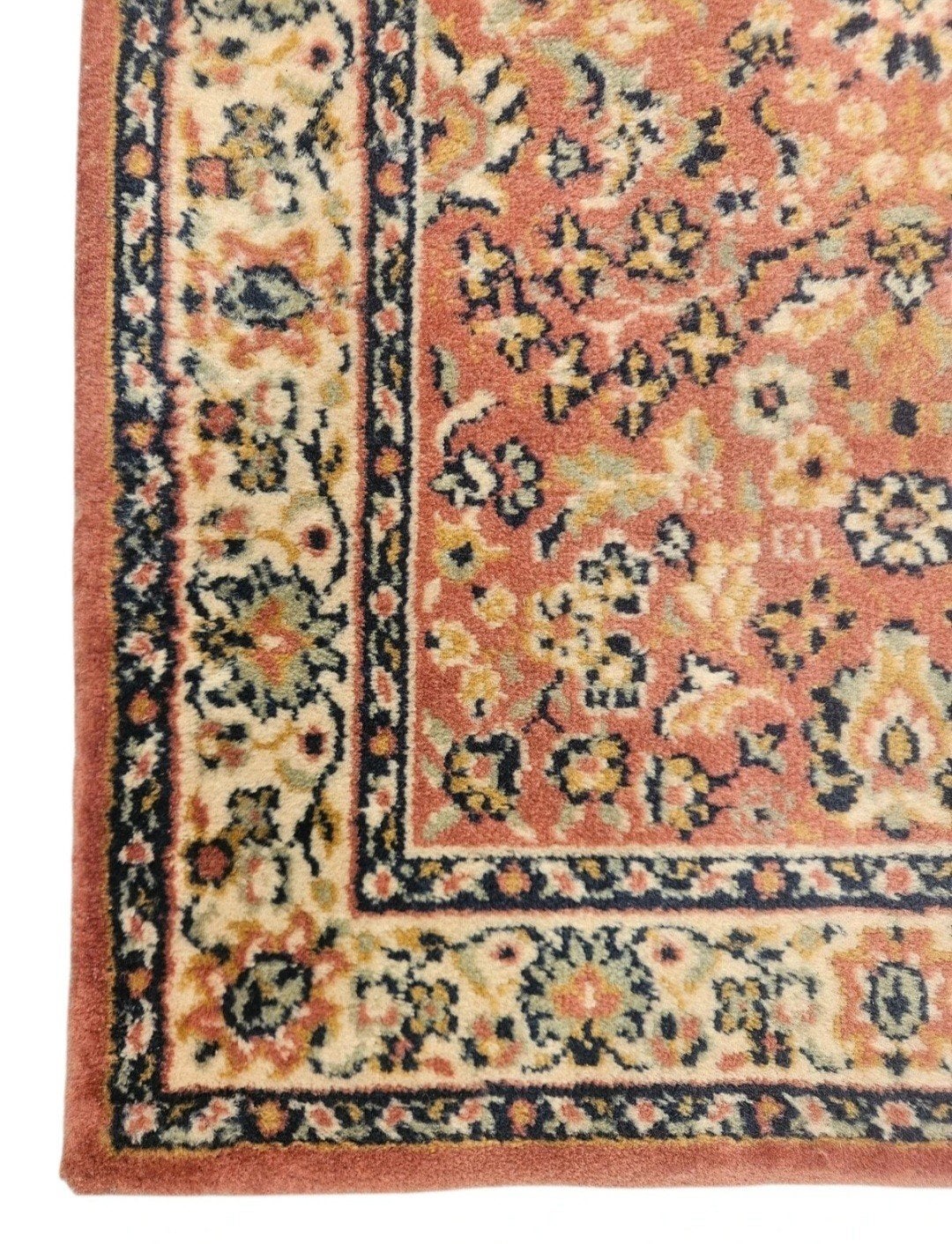 Vintage oosters wol vloerkleed Bergama floral pink 61x117cm, Gebruikt, 100 tot 150 cm, Www.hypepopup.nl, Klassiek, Perzisch, Traditioneel