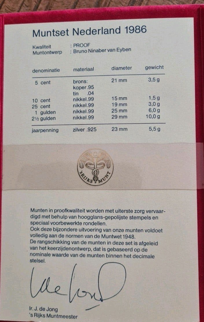 Muntset Nederland 1986 PROOF, Ophalen of Verzenden, Koningin Beatrix, Overige waardes