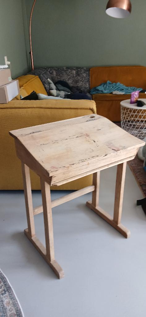 ouderwetse school bureau, Ophalen, Gebruikt, Hout, Schoolbureau