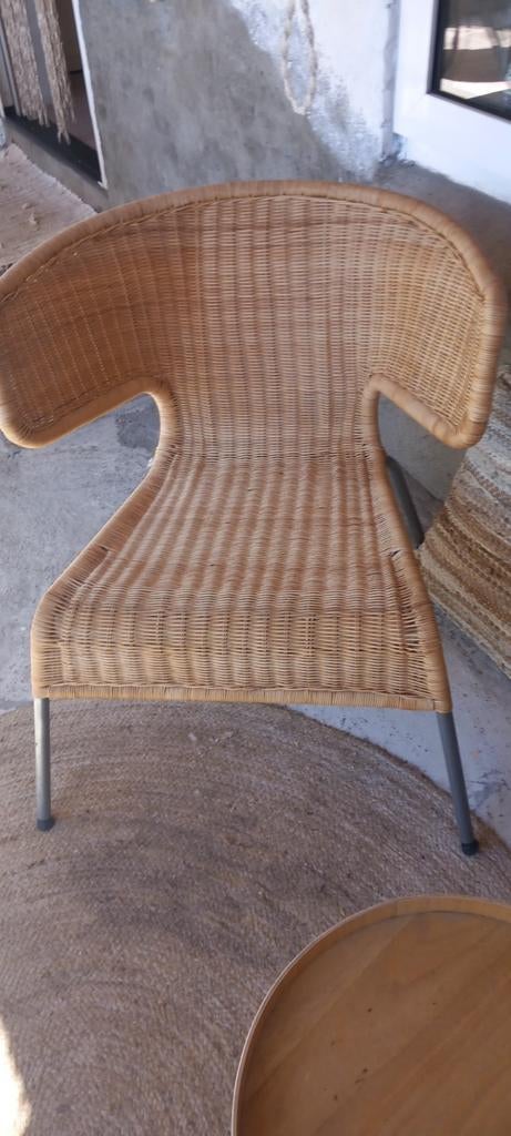 Rotan Vlinderstoel jaren 70, Huis en Inrichting, Stoelen, Ophalen, Bruin, Eén