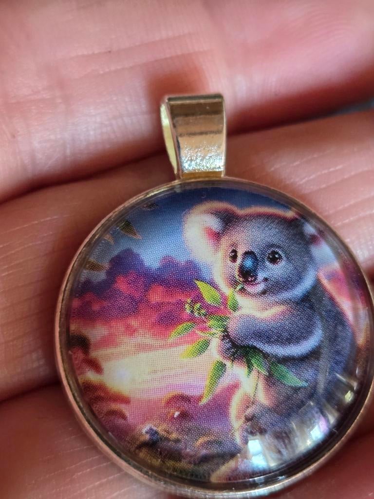 Koala hanger met zonsondergang afbeelding, Ophalen of Verzenden, Nieuw, Glas of Kristal, Dier