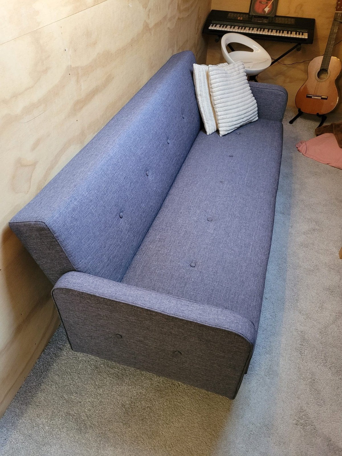 Comfortabele slaapbank - Grijs, Ophalen, Gebruikt, Tweepersoons, 180 cm