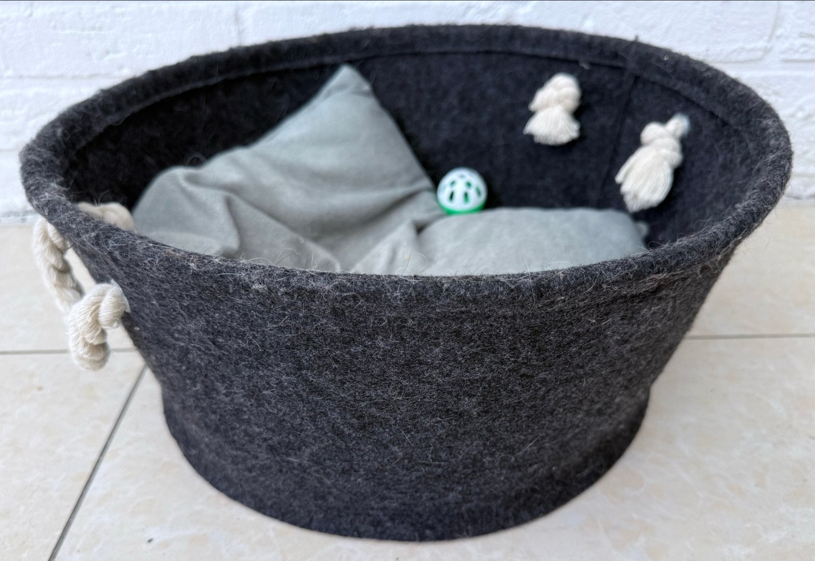 Kattenmand, zwart, rond 30, D17 cm🐈, Dieren en Toebehoren, Kattenmanden, Ophalen