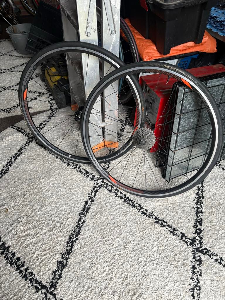 Giant Tubeless Ready Wielen met Cassette en Banden, Wiel, Gebruikt, Ophalen of Verzenden, Aluminium