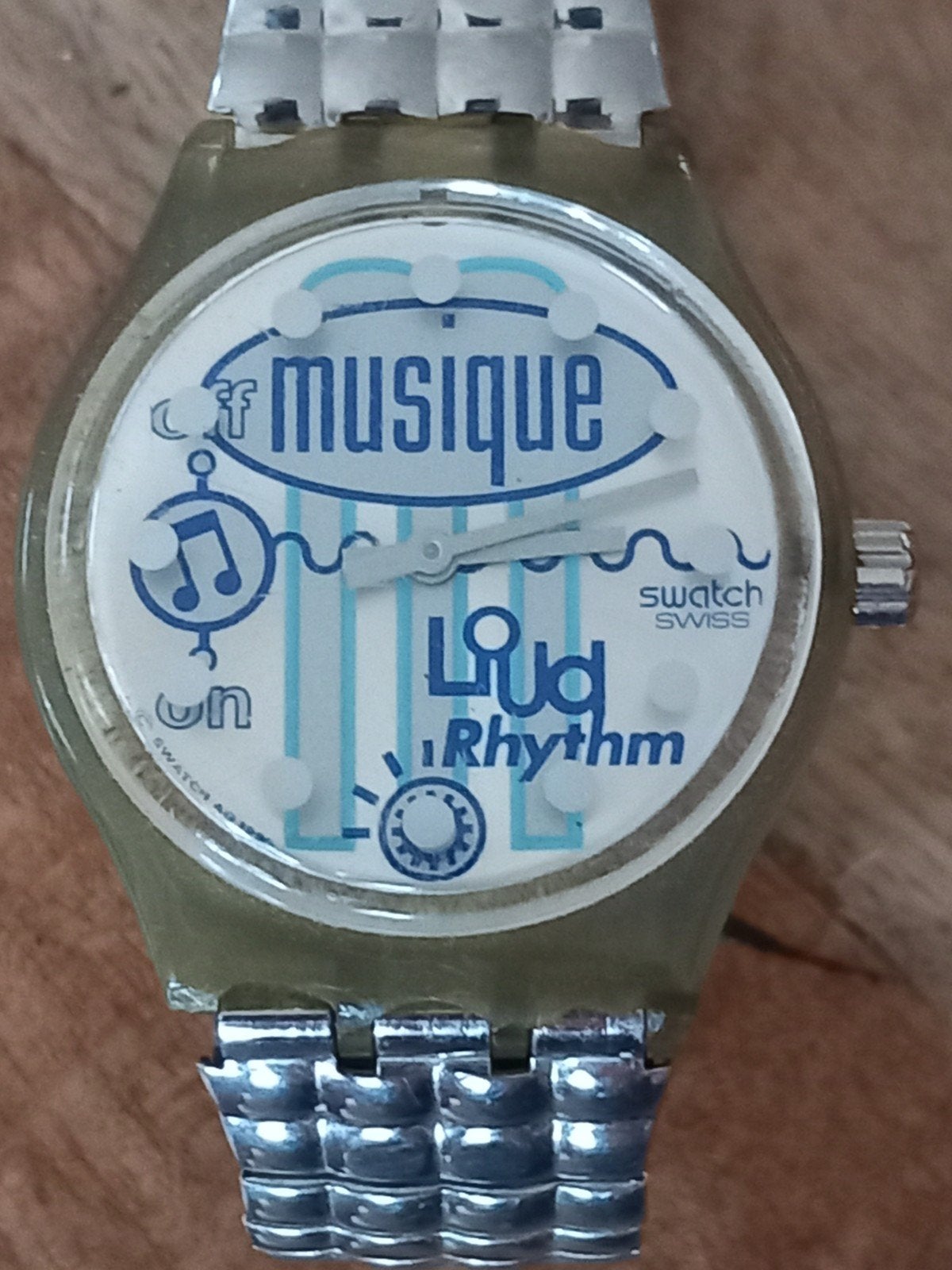 Swatch Musicall Loud Rhythm SLK101 - Uniek Alarmhorloge, Kunststof, Gebruikt, Polshorloge, Ophalen of Verzenden