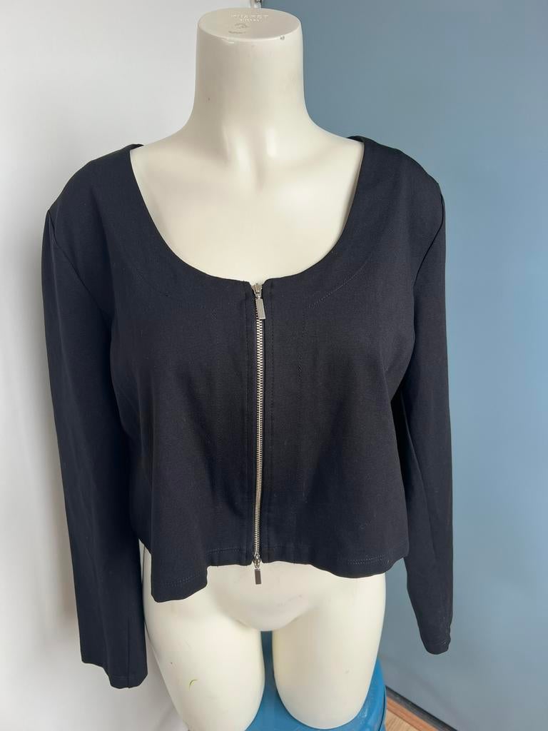 Twister zwart kort vestje bolero maat 2, Kleding | Dames, Grote Maten, Zo goed als nieuw, Trui of Vest, Zwart, Ophalen of Verzenden