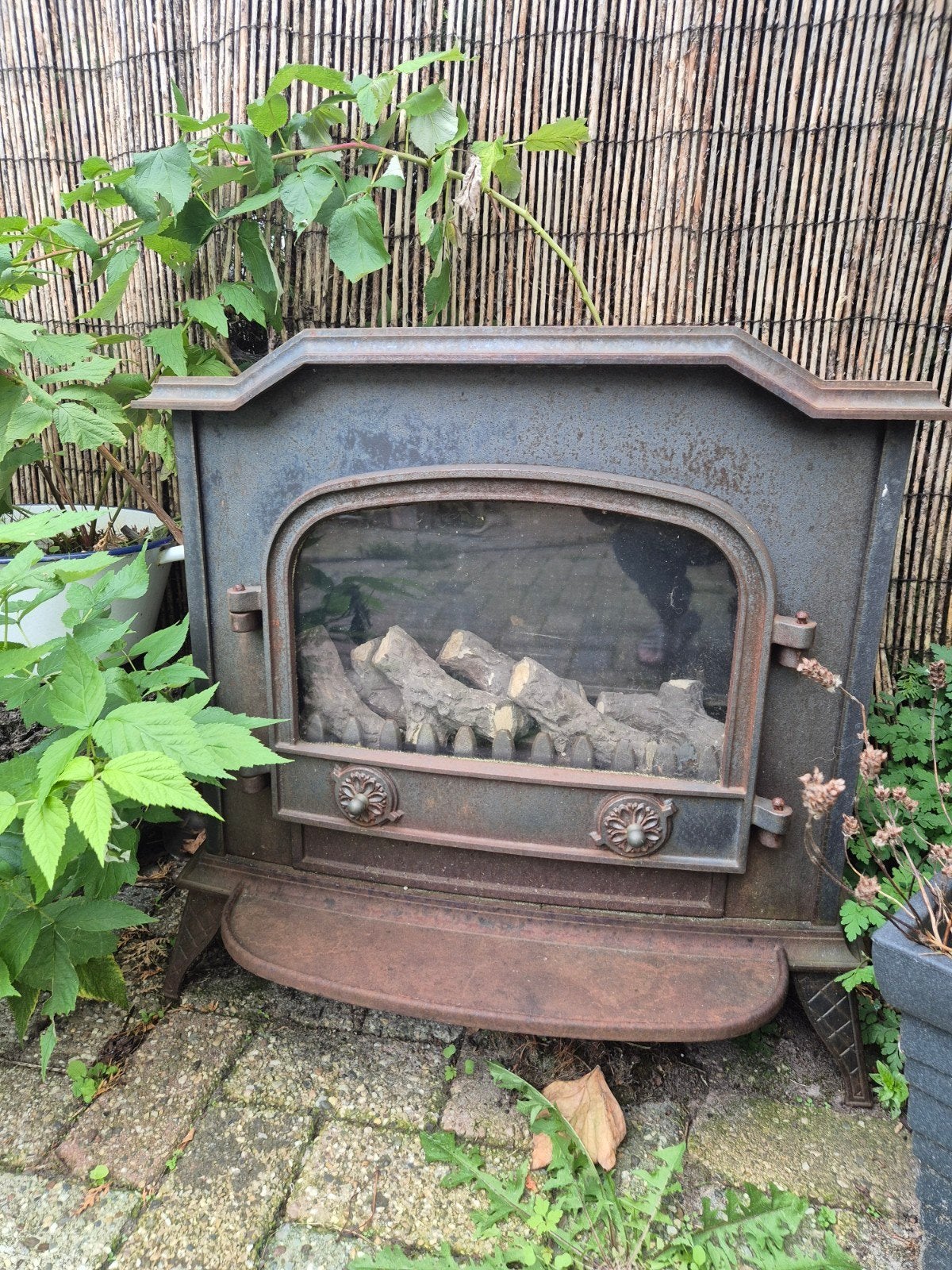 Decoratieve gietijzeren haard - gas, Ophalen, Gebruikt, Vrijstaande haard, Gashaard