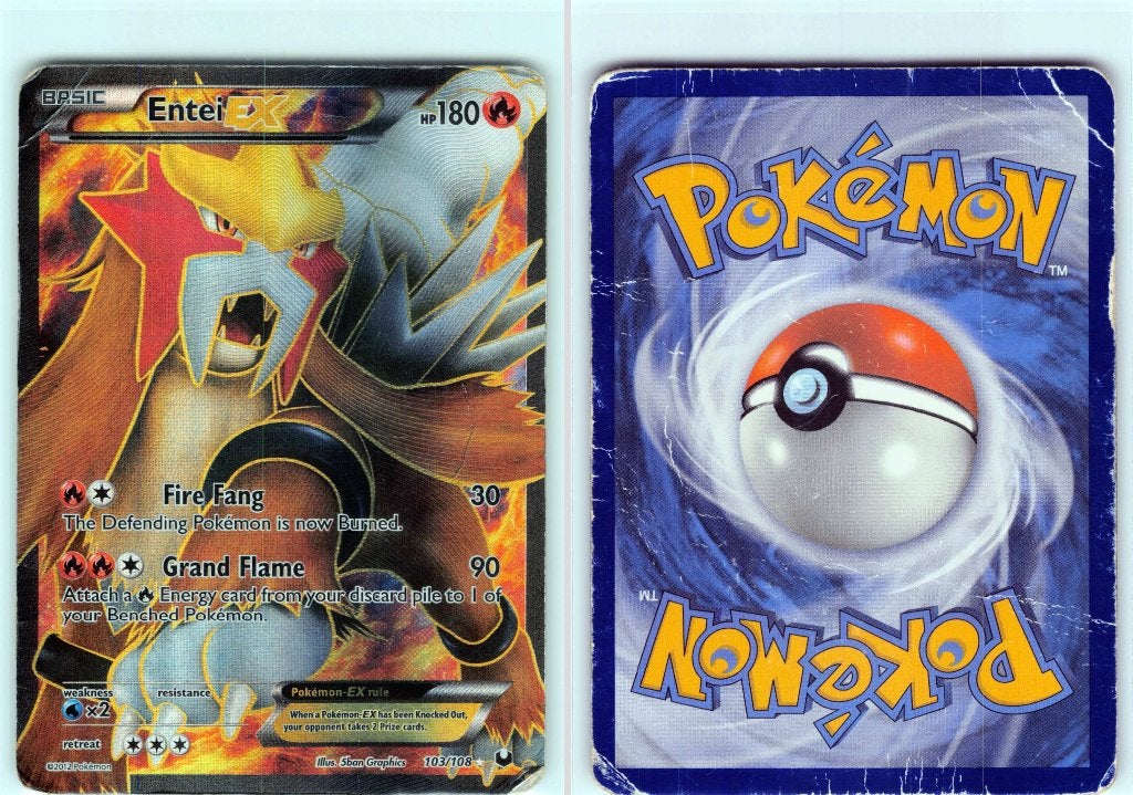 Pokémon kaart: Entei EX (DEX 103), Ophalen of Verzenden, Gebruikt, Losse kaart