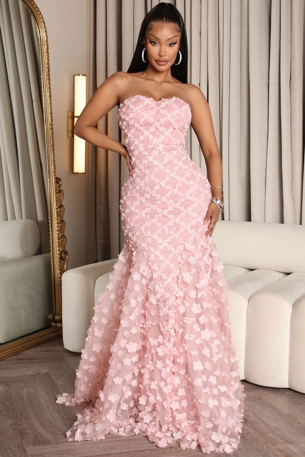 New Floral Gown Light Pink, Galajurk, Overige kleuren, Nieuw, Ophalen of Verzenden