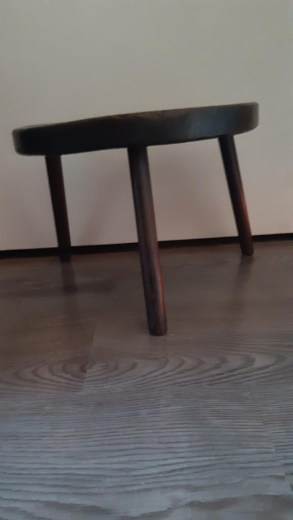 Leuk 3poot krukje met een half blad erop handig in het raam, Ophalen, Gebruikt, Hout