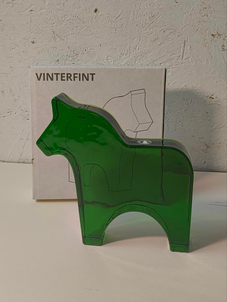 IKEA VINTERFINT Dala Paard Groen Glazen Limited Edition, Ophalen of Verzenden