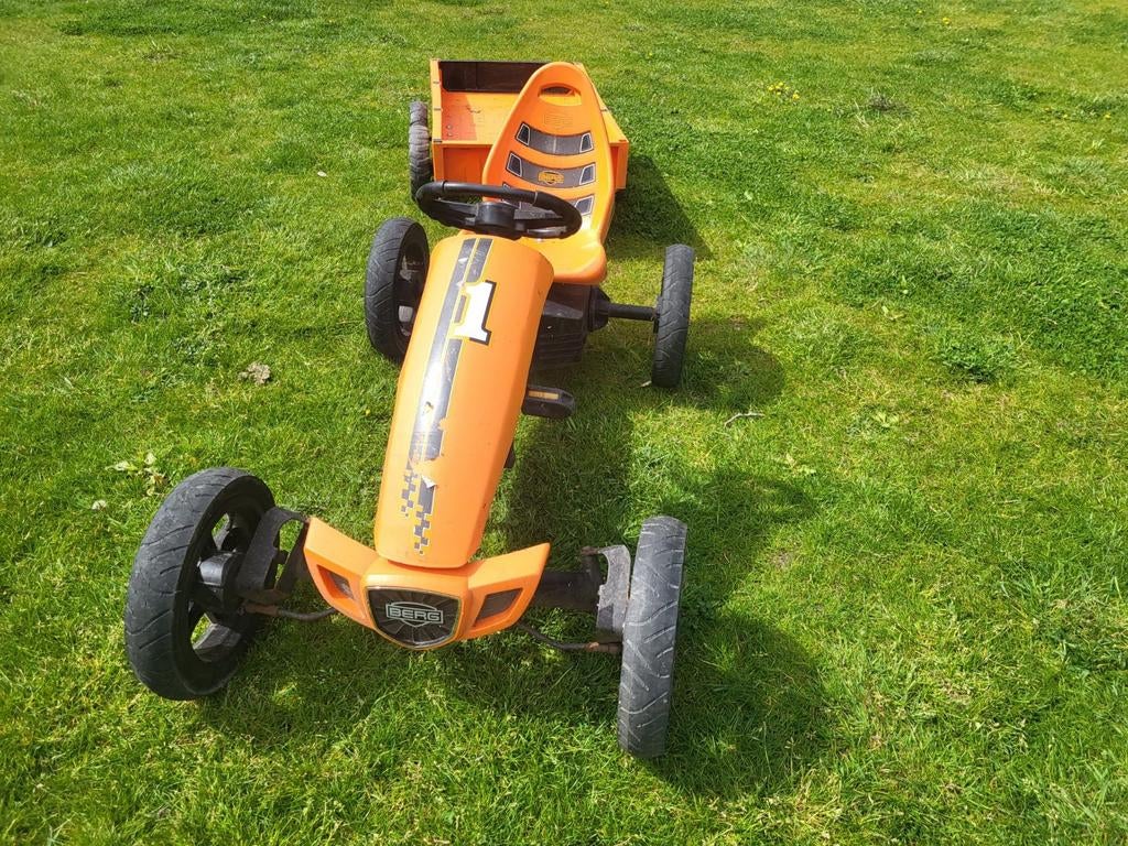 BERG skelter rally met tandem trailer buddy rally - Oranje, Ophalen, Gebruikt, Berg, Met kar of aanhanger