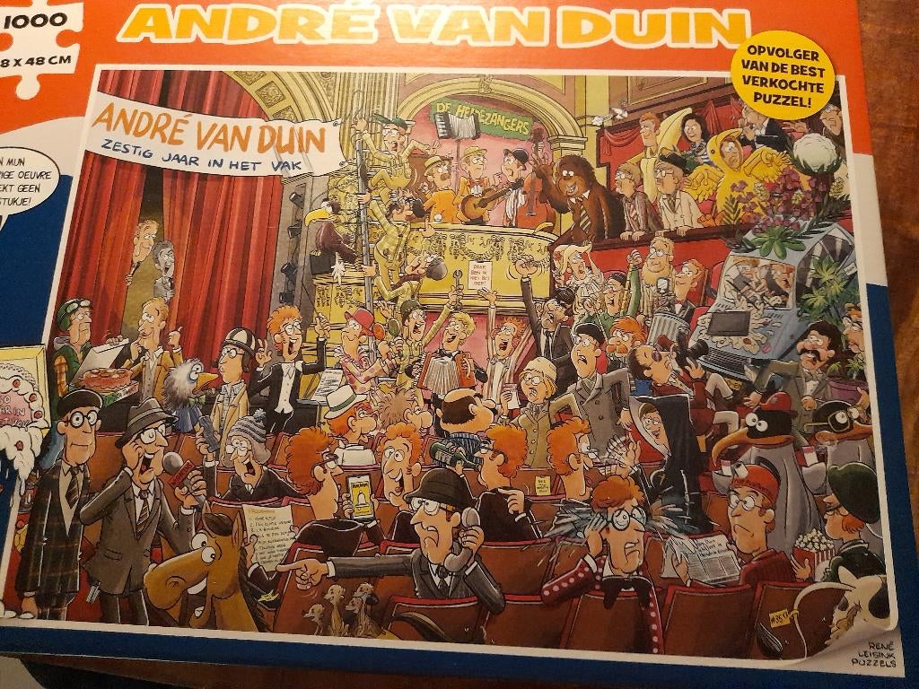 Puzzel - Andre van Duin - 60 jaar in het vak - 1000 stuks, Ophalen of Verzenden, 500 t/m 1500 stukjes, Zo goed als nieuw, Legpuzzel
