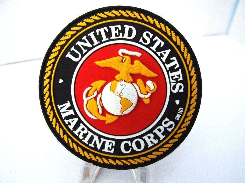 Embleem,Patch,Badge,USMC,PVC,3D, Verzenden, Marine, Amerika, Embleem of Badge