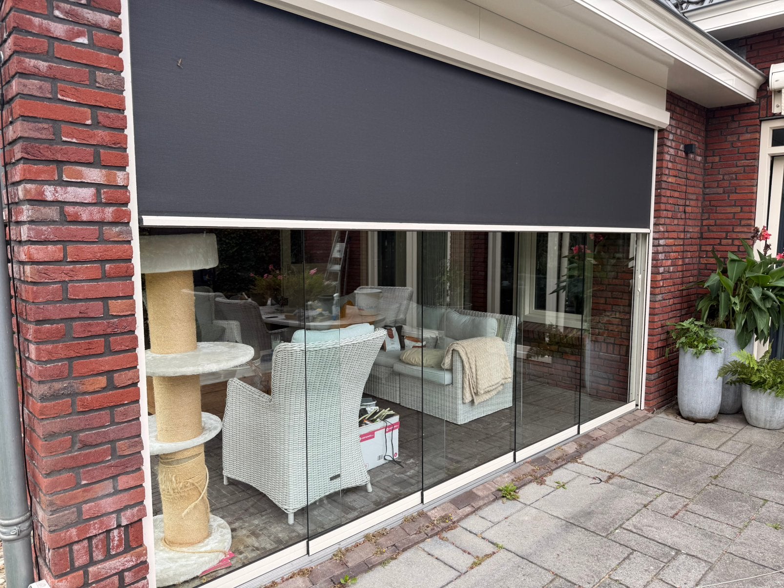 Glazenschuifwand met screen, Ophalen, Zo goed als nieuw
