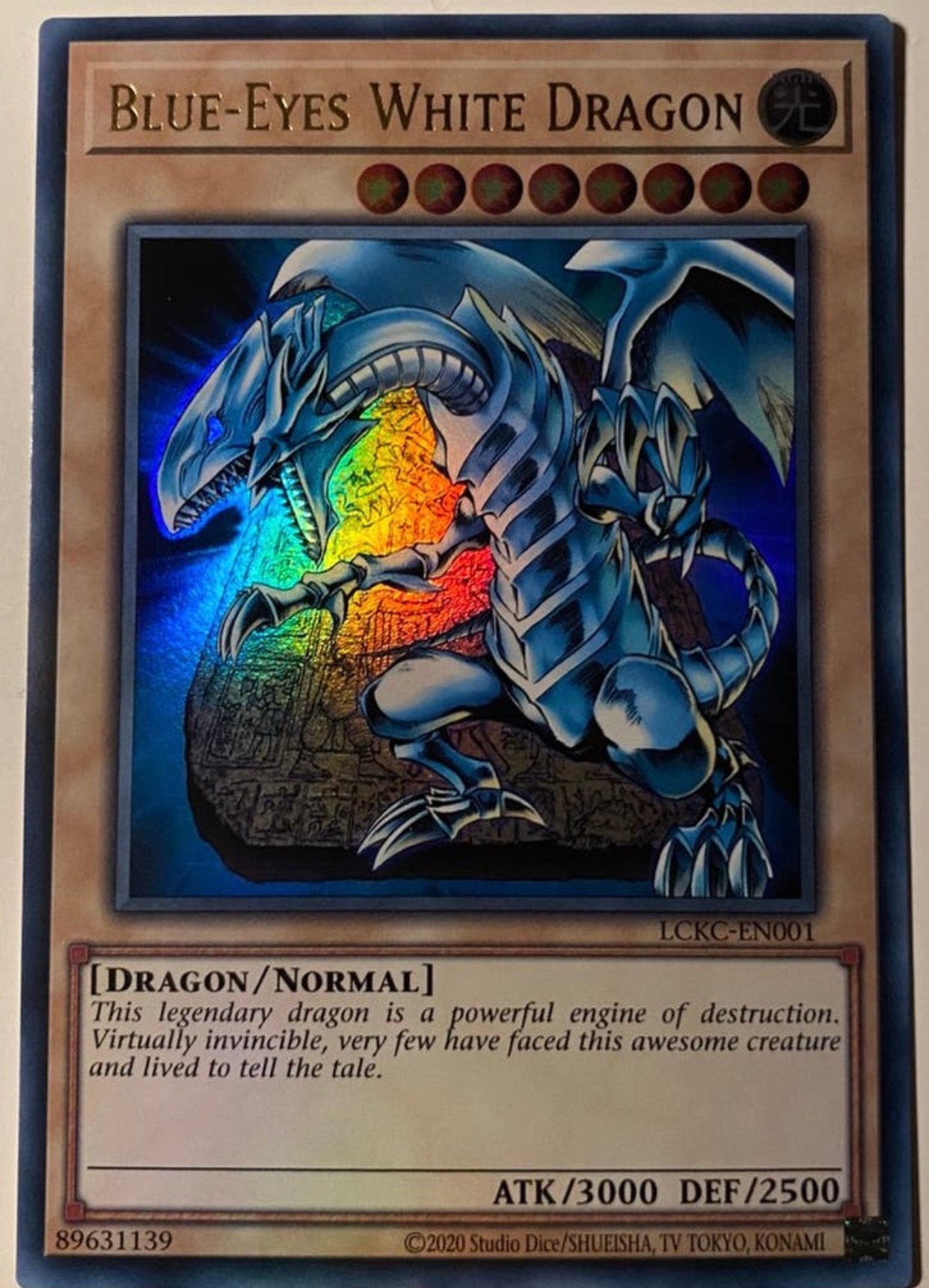 Yu-Gi-Oh! Blue-Eyes White Dragon LCKC Print !, Hobby en Vrije tijd, Verzamelkaartspellen | Yu-gi-Oh!, Ophalen of Verzenden, Zo goed als nieuw