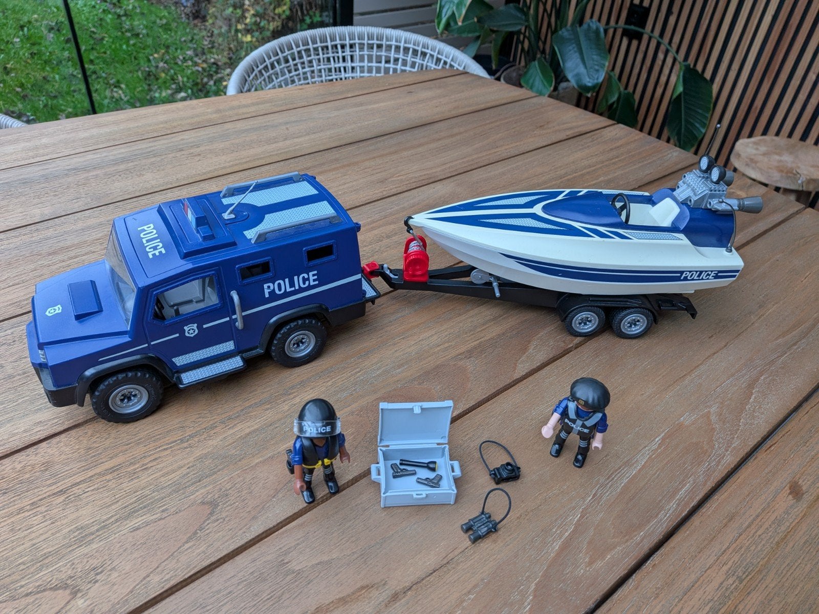 Playmobil 5187 Politie voertuig met speedboot, Gebruikt, Complete set, Voertuig, Ophalen of Verzenden