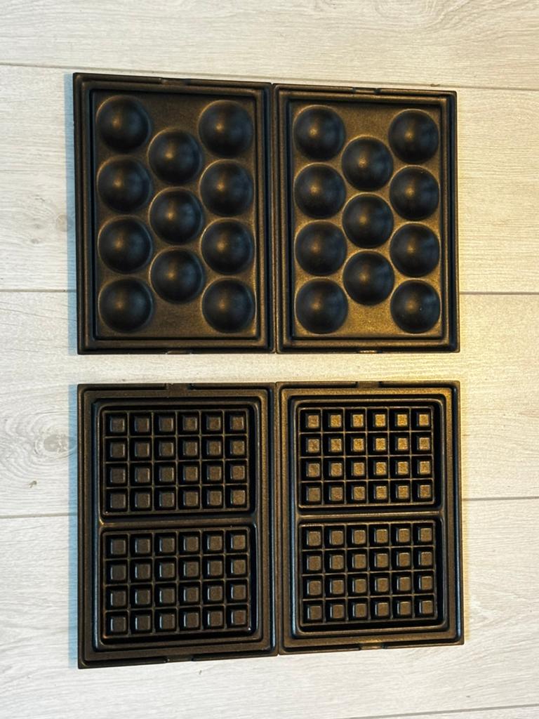 Tefal multisnack reverso poffertjes en wafel platen, Verzenden, Uitneembare platen, Zo goed als nieuw