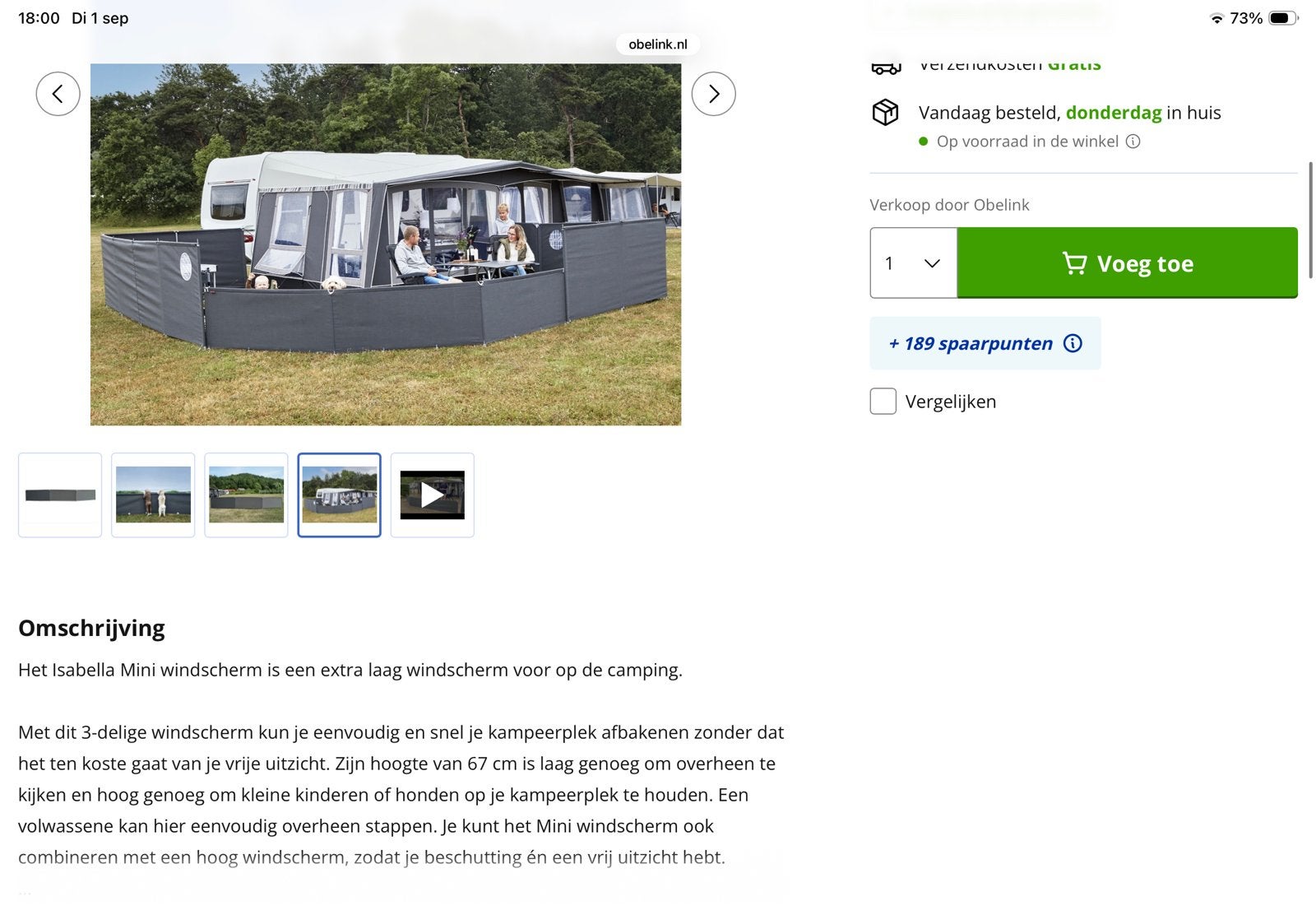 Te koop: ISABELLA MINI WINDSCREEN, Ophalen, Nieuw