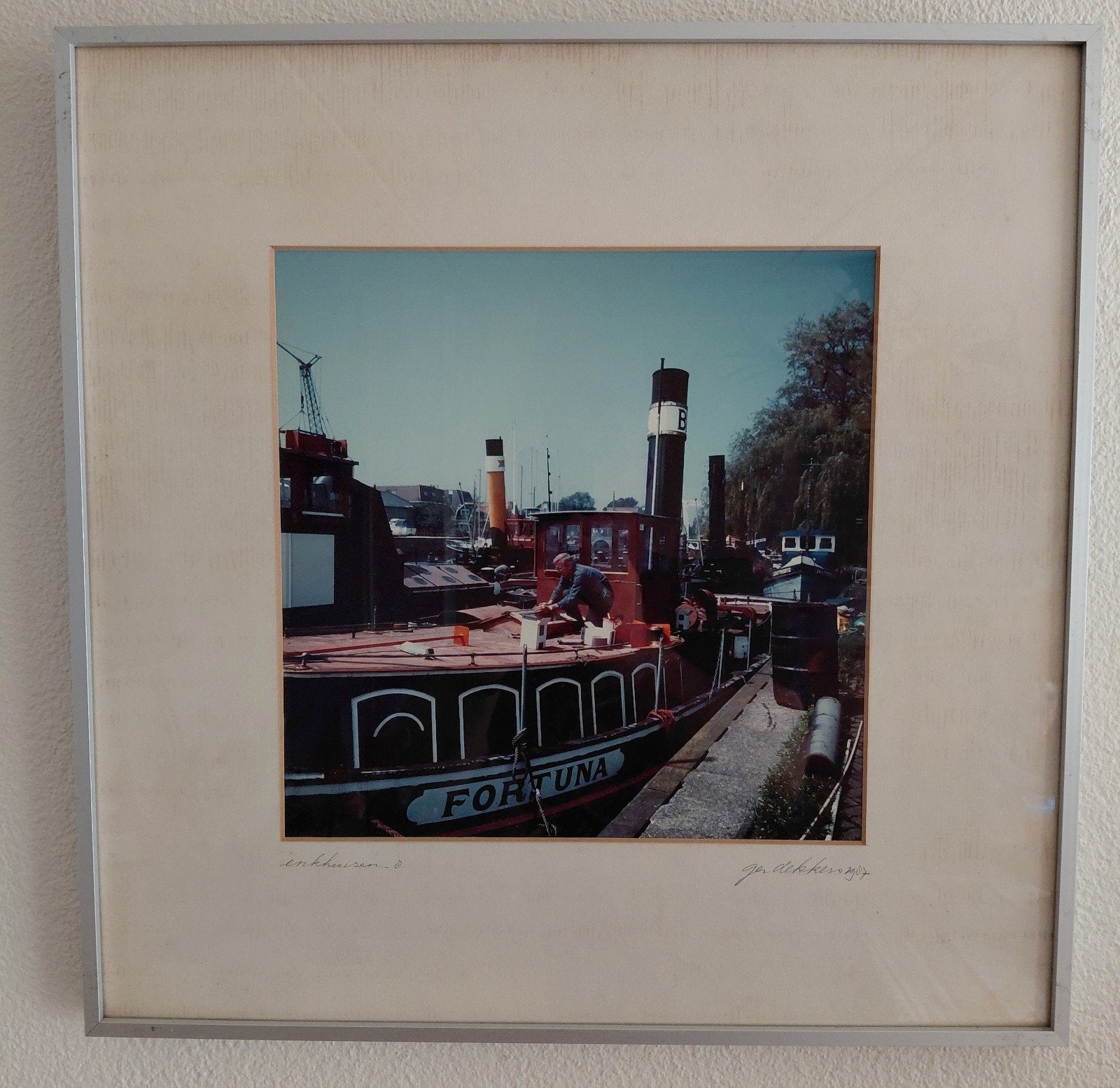 Ger Dekkers - Binnenhaven Enkhuizen (1987) - Zuiderzee, Ophalen of Verzenden, Foto, Fotografie, Achter glas