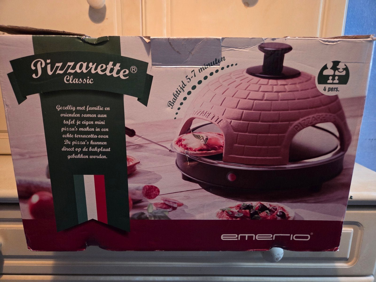 Emerio Pizzarette Classic - Mini Pizza Oven voor 4 personen, Ophalen, Zo goed als nieuw, Overige merken, Pizzaoven