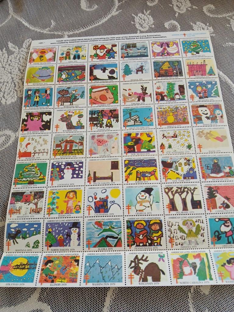 Serie van 54 sluitzegels TBC 1979, Ophalen of Verzenden, Postfris, Overige thema's