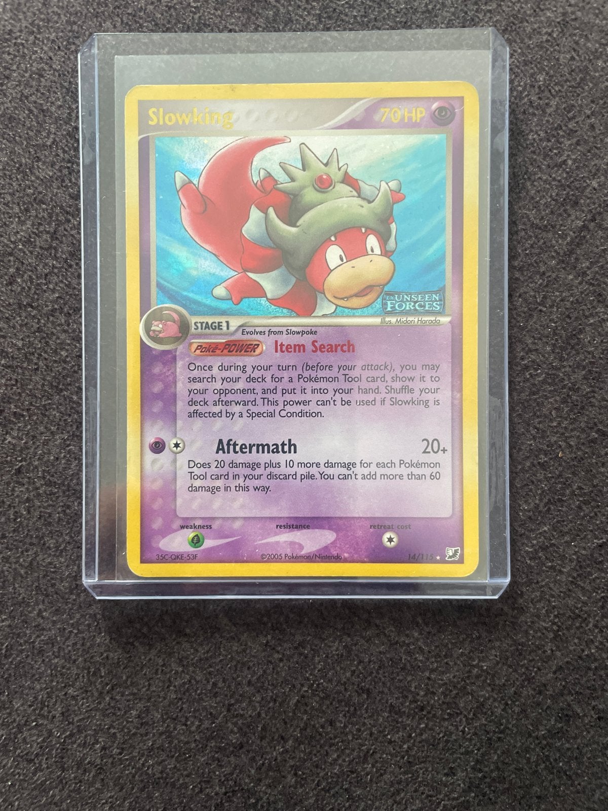 Slowking 14/111 Unseen Forces Pokémon Kaart, Ophalen of Verzenden, Gebruikt, Losse kaart