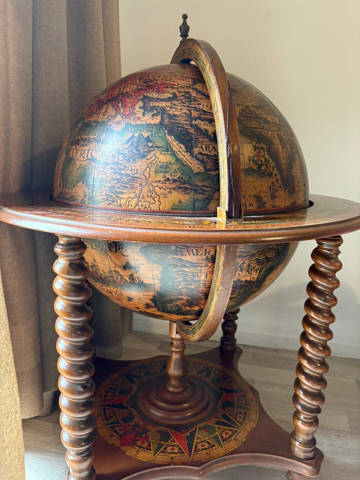 ANTIEKE bar globe drank wereldbol barglobe globebar XXL, Ophalen, Zo goed als nieuw