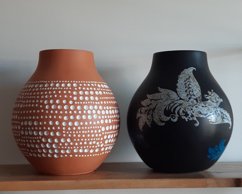 Hella Jongerius vazen PS Jonsberg Ikea Terracotta en zwart, Overige kleuren, Zo goed als nieuw, Steen/keramiek, Ophalen