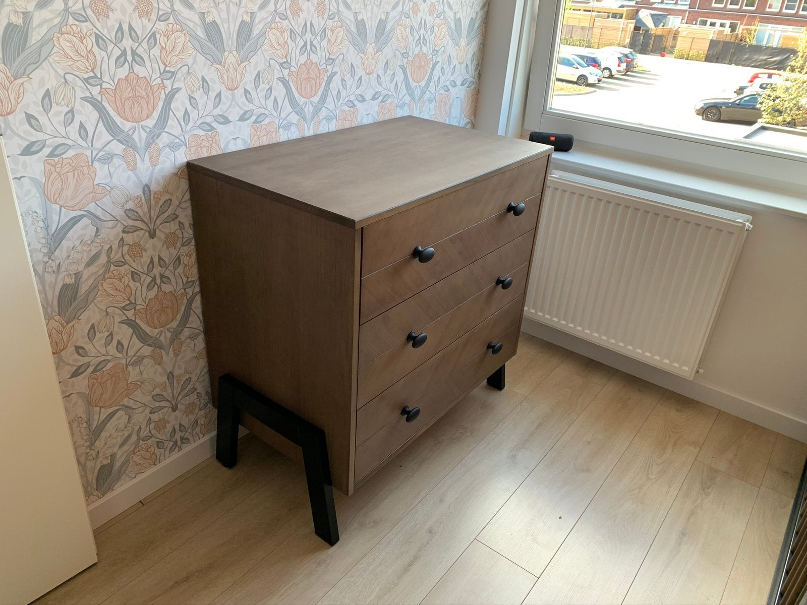 Coming Kids Harper commode | 3 laden | houtlook/zwart, Ophalen, 50 tot 70 cm, 90 tot 105 cm, 100 cm of meer