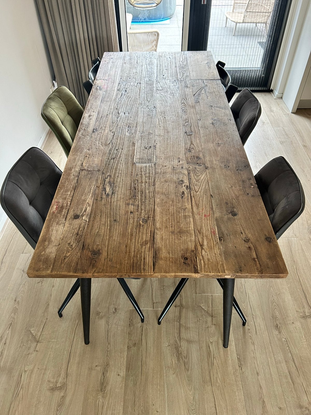 WOOOD Eettafel Guild Bruin - 220x90 cm, Huis en Inrichting, Tafels | Eettafels, Ophalen, Gebruikt, 200 cm of meer, 50 tot 100 cm