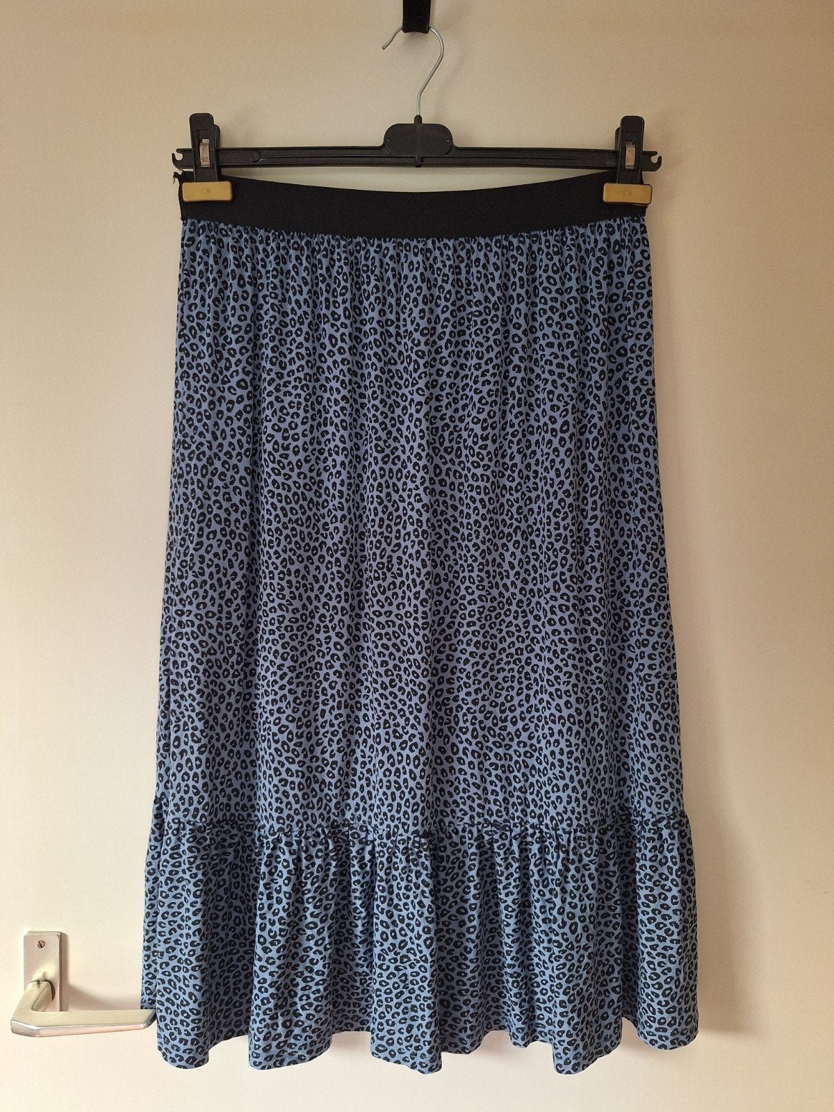 John Cabot Viscose/Elasthan Rok Maat L met Elastische Band, Blauw, Maat 42/44 (L), Ophalen of Verzenden, John Cabot