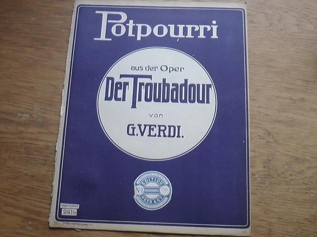 Potpourri uit de opera troubadour - verdi - piano, Muziek en Instrumenten, Gebruikt, Klassiek, Ophalen of Verzenden, Artiest of Componist