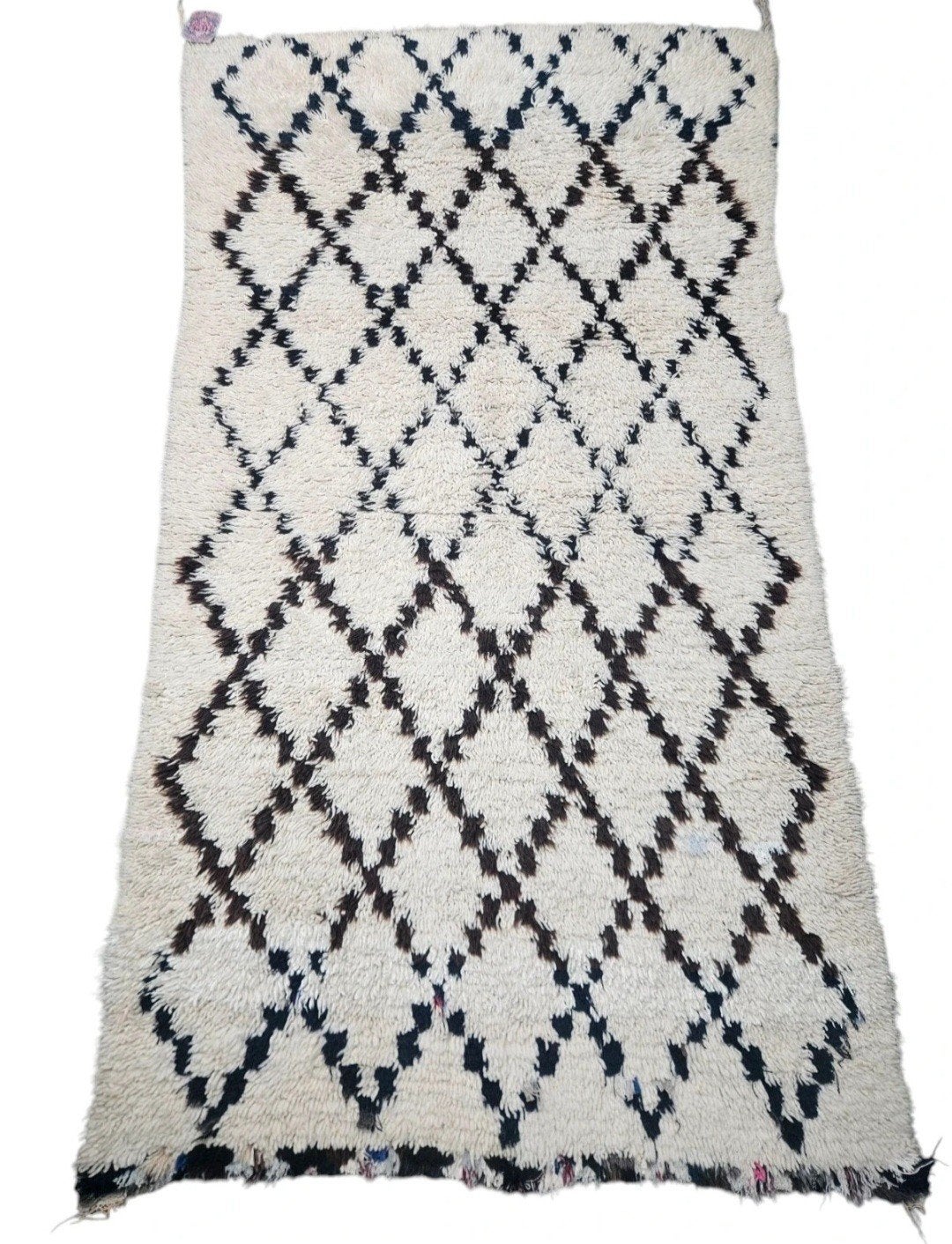 Vintage Handgeknoopt wol Beni Ouarain Marokko 99x177cm, Gebruikt, Beni Ouarain, Marokkaans, Bohemien, Vintage, Www.hypepopup.nl