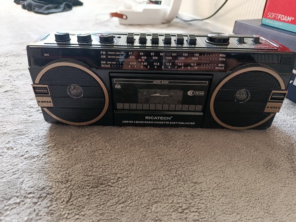 Ricatech Ghettoblaster Radio Cassette Speler USB SD, Audio, Tv en Foto, Ophalen, Gebruikt, Radio