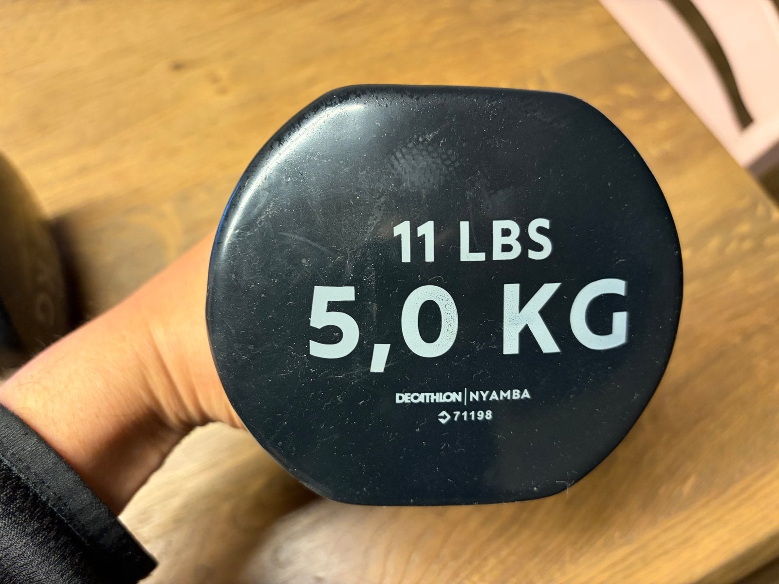 Set van 2 dumbbells van 5 kg - Decathlon Nyamba, Ophalen, Gebruikt, Armen, Dumbbell