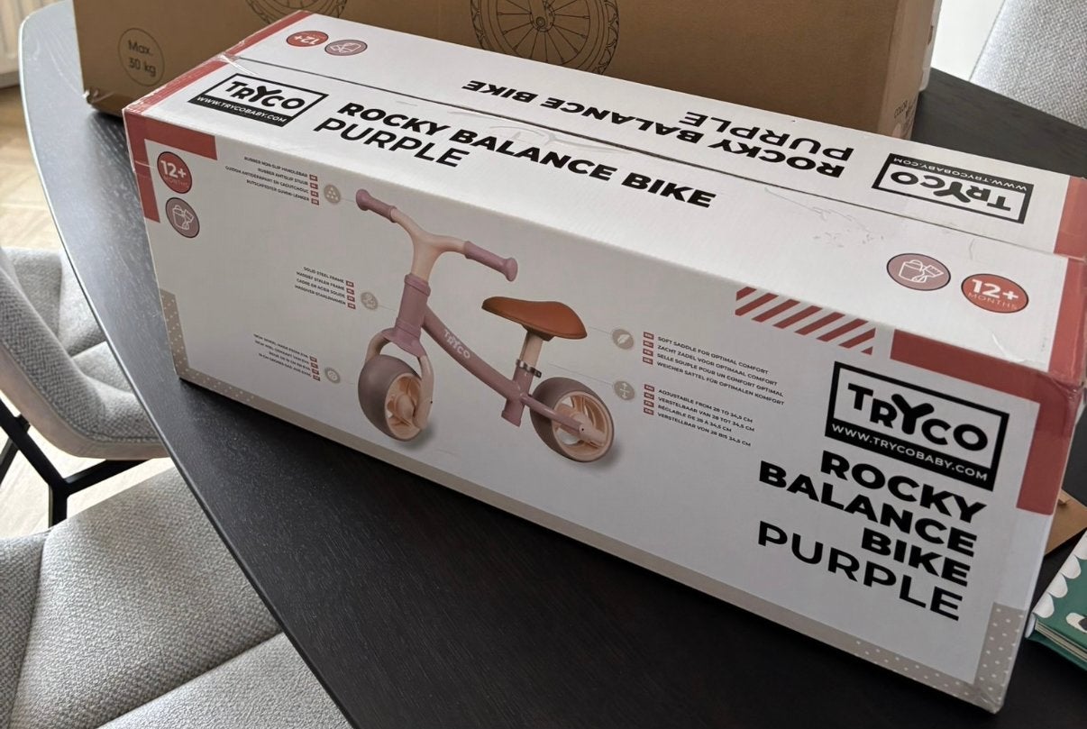 Tryco Rocky Balance Bike Loopfiets Paars, Fietsen en Brommers, Ophalen of Verzenden, Nieuw, Minder dan 16 inch
