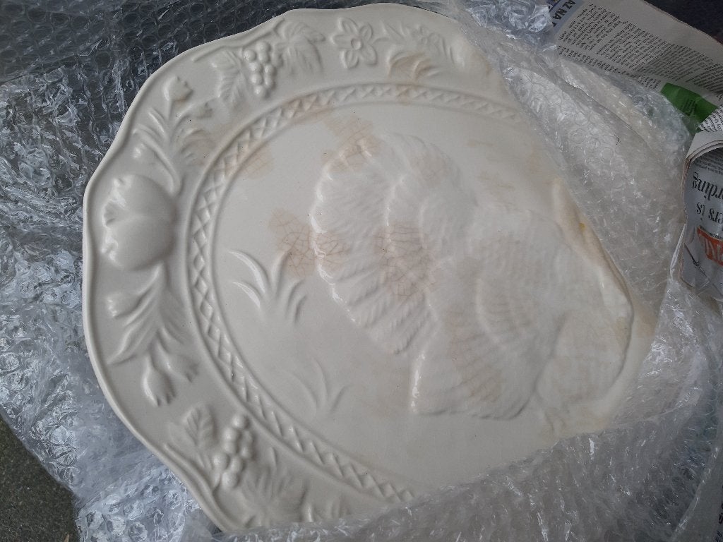 Servies, zalmschaal, groot langwerpig, wit, hitte bestendig, Ophalen, Gebruikt, Porselein of Keramiek, Schaal