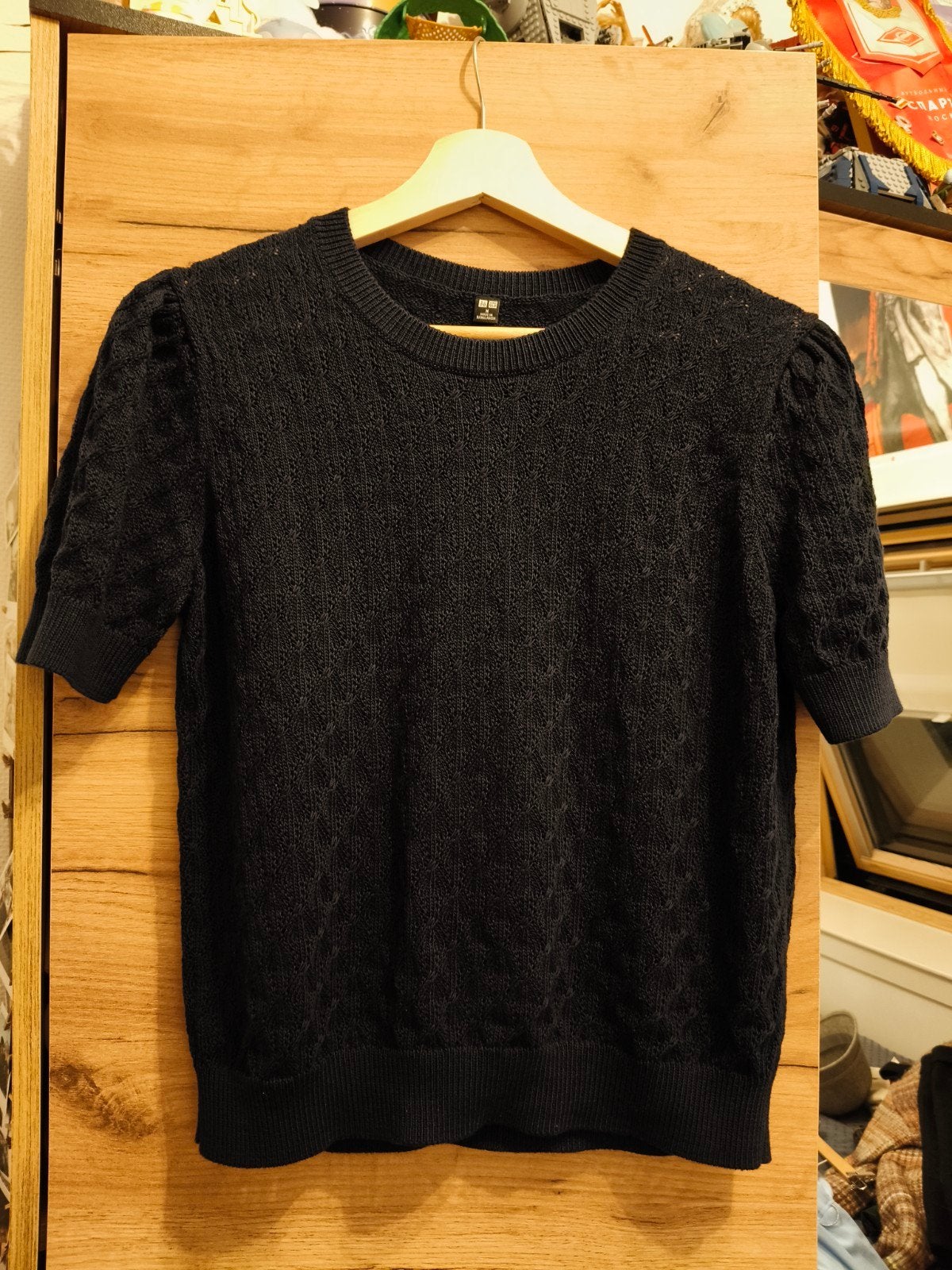 Uniqlo Zwart Gebreid Topje Maat M, Maat 38/40 (M), Zwart, Ophalen of Verzenden, Zo goed als nieuw
