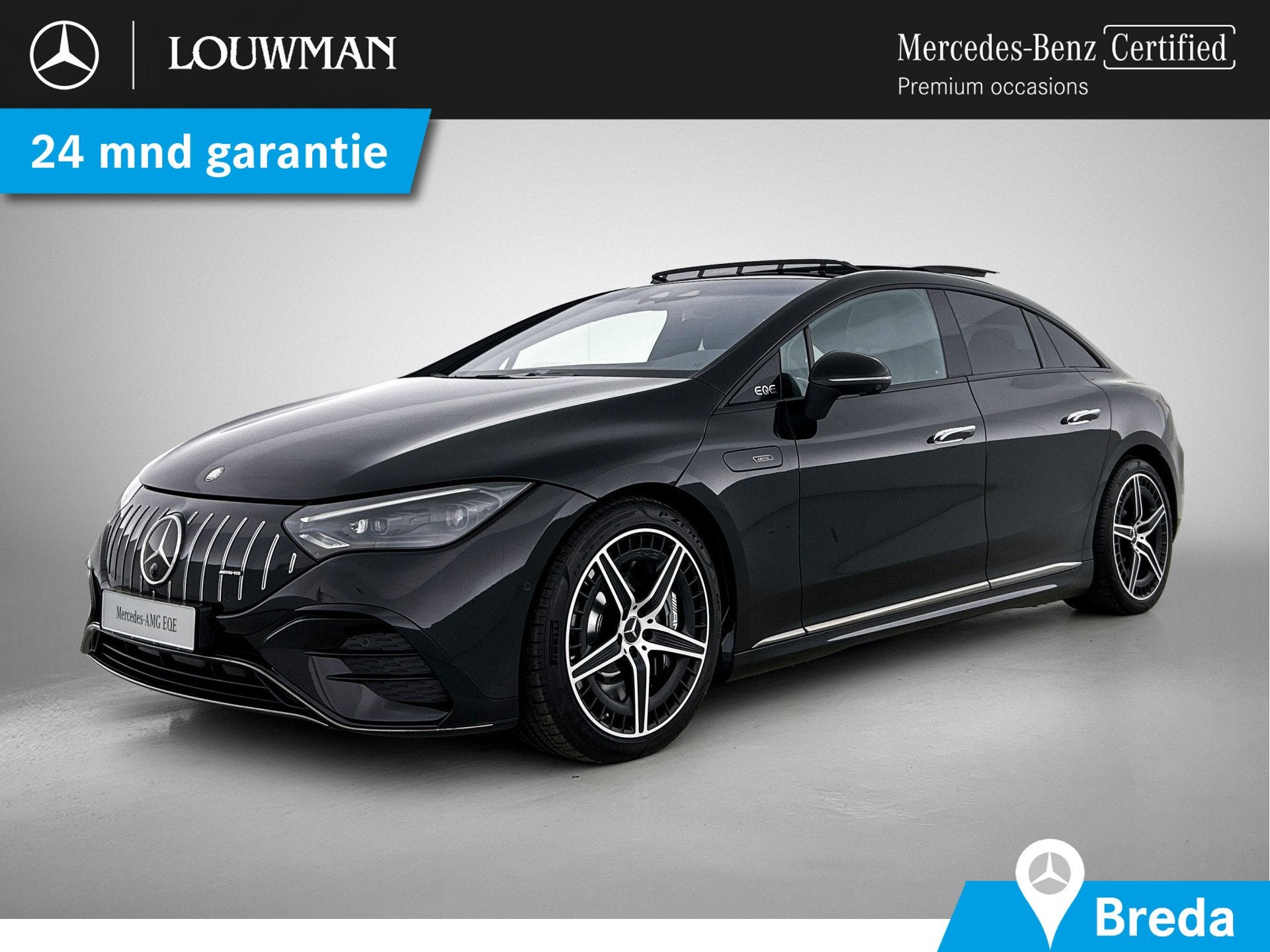 Mercedes-Benz EQE AMG 43 4MATIC Night Edition 90 kWh | Hyper, Auto's, Automaat, 12 maanden, Gebruikt, Alcantara