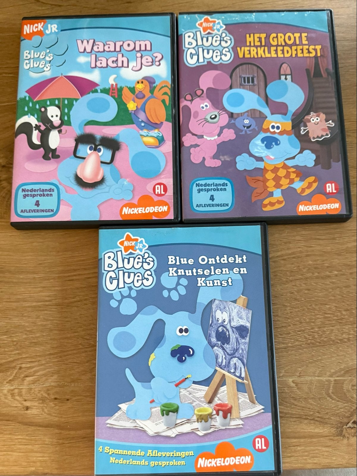 3 Blue's Clues DVD's, Gebruikt, Animatie, Alle leeftijden, Tv-serie
