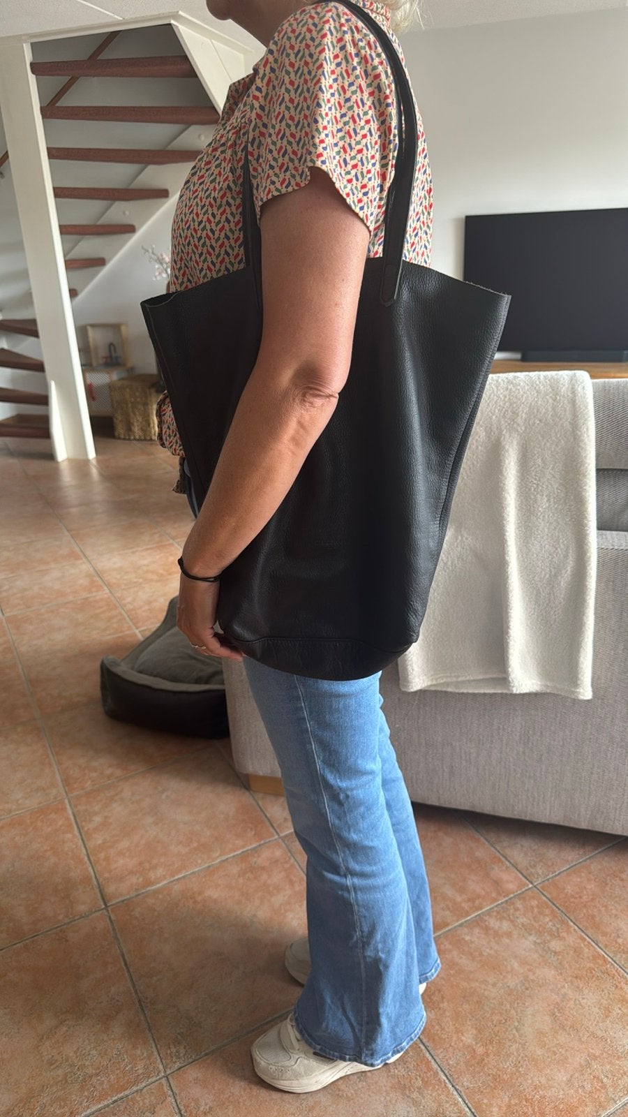 Liebeskind Berlin Zwarte Leren Schoudertas, Ophalen of Verzenden, Zo goed als nieuw, Zwart, Shopper