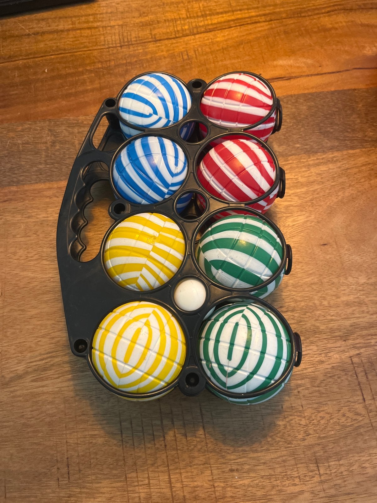 Jeu de Boules set met 8 ballen en draagrek, Ophalen, Gebruikt