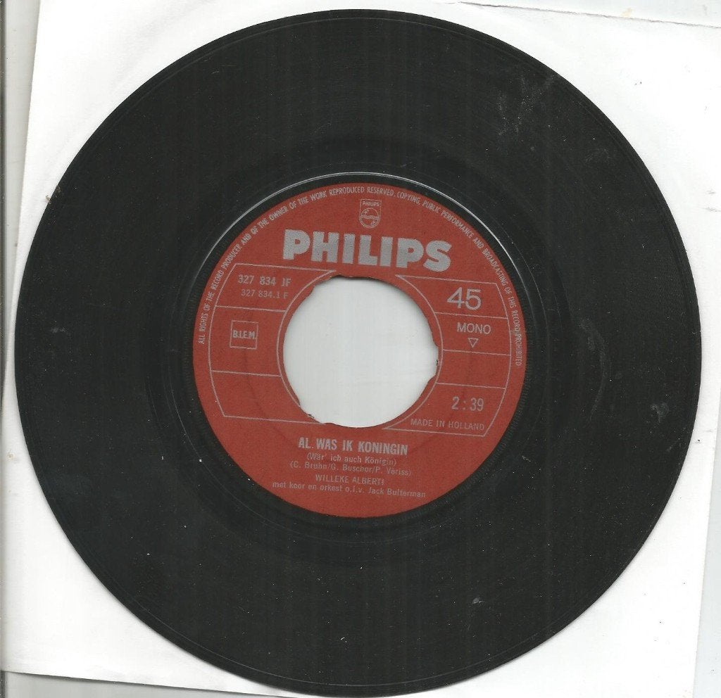 Willeke Alberti – Al Was Ik Koningin (1965), Gebruikt, 7 inch, Ophalen of Verzenden, Levenslied of Smartlap