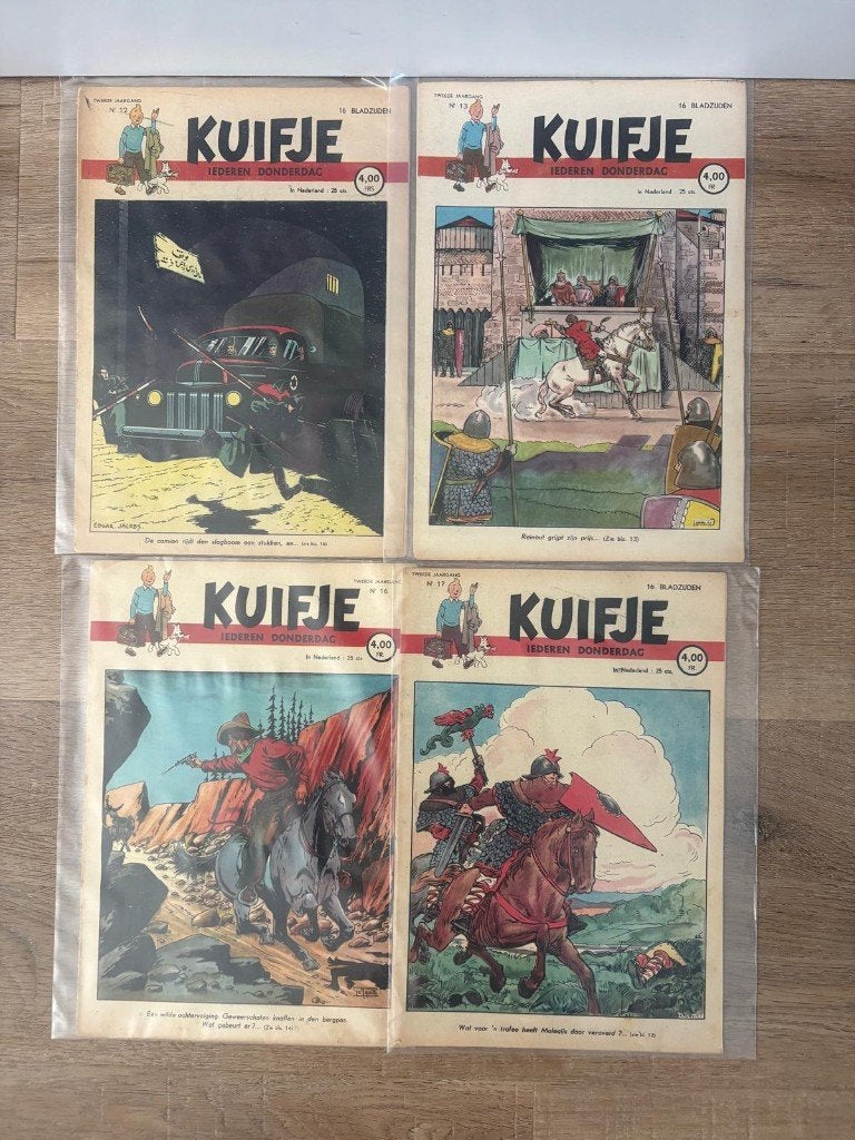 kuifje weekbladen 1947, Boeken, Meerdere stripboeken, Ophalen of Verzenden, Gelezen