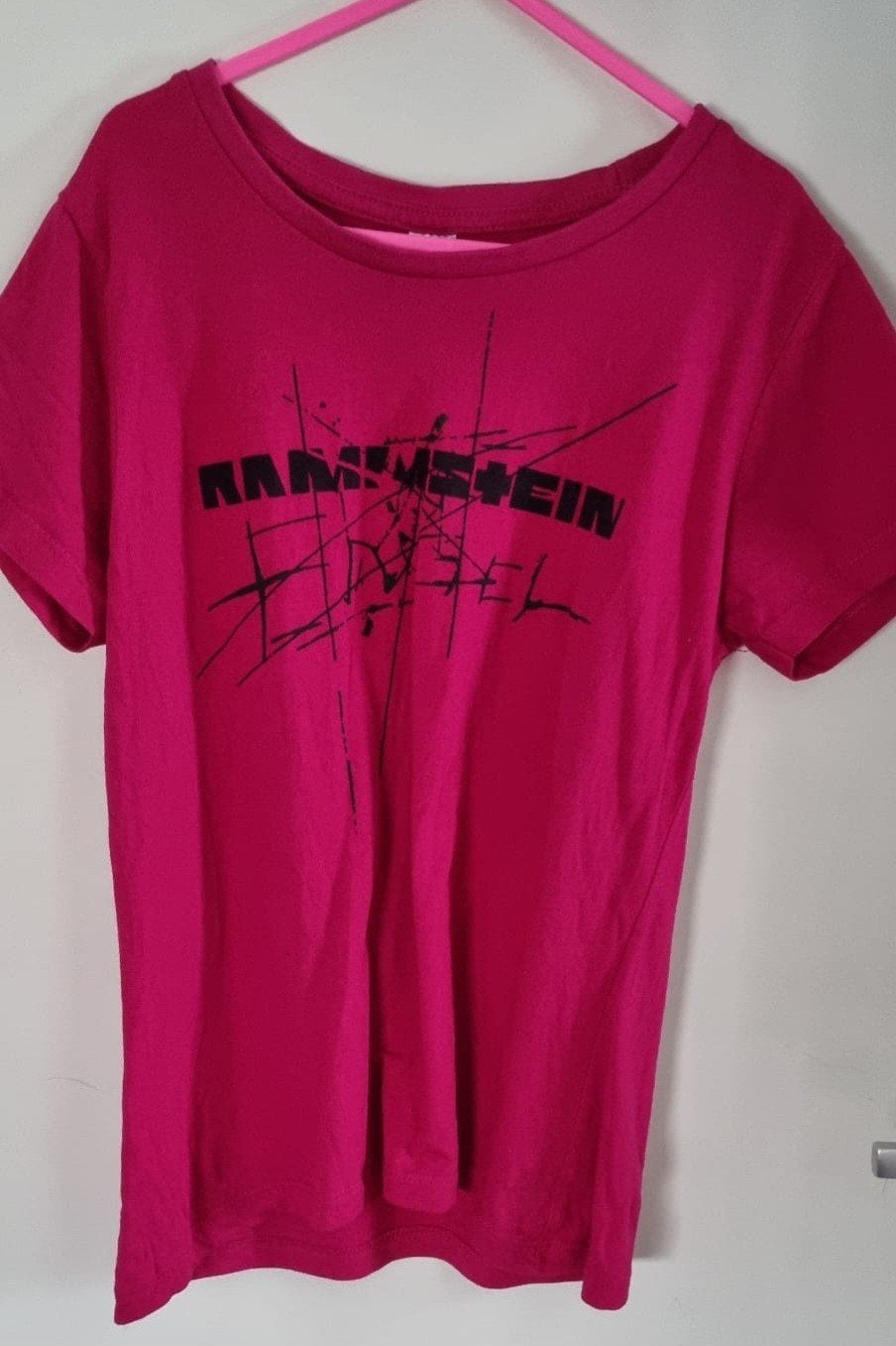 Rammstein tshirt roze Engel maat 142 - 152 12 jaar, Ophalen of Verzenden, Gebruikt, Meisje, Shirt of Longsleeve